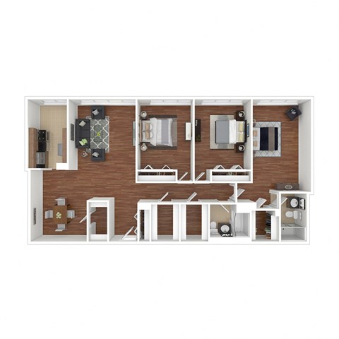 3 Bed 2 Bath Floor Plan at Colesville Towers Apartments, Silver Spring, MD